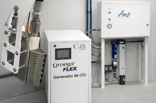 Cabina de limpieza por CO₂ robotizada para procesos industriales