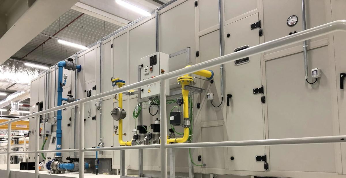 Unidad de tratamiento de aire industrial integrada en línea de pintura