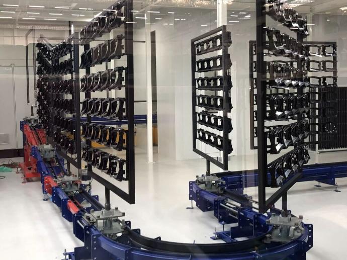 Transportador Power & Free para líneas de pintura automatizadas