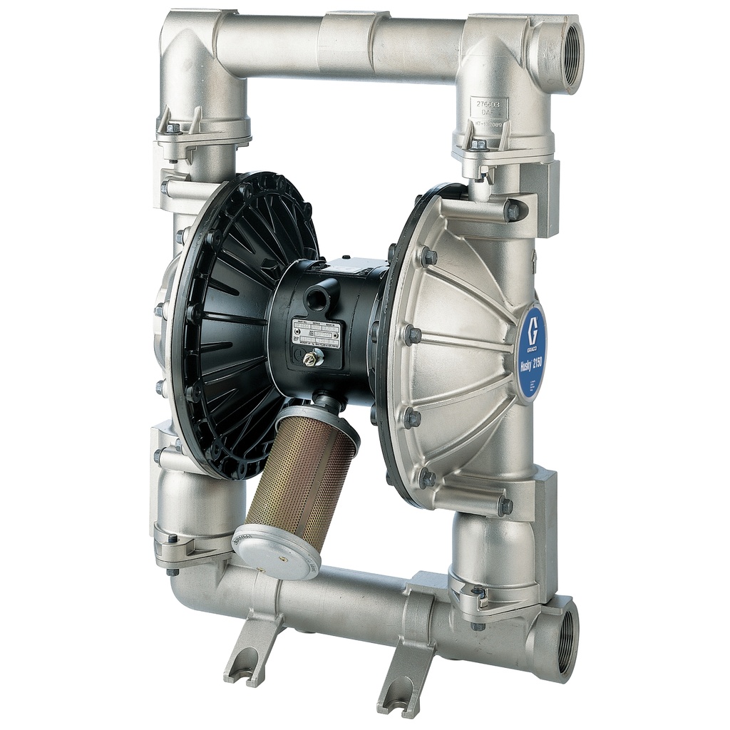 [24B801] Bomba de diafragma Husky 2150 S, 2" NPT, carcasa de aluminio, asientos de acero inoxidable, balines de PTFE y diafragma de PO