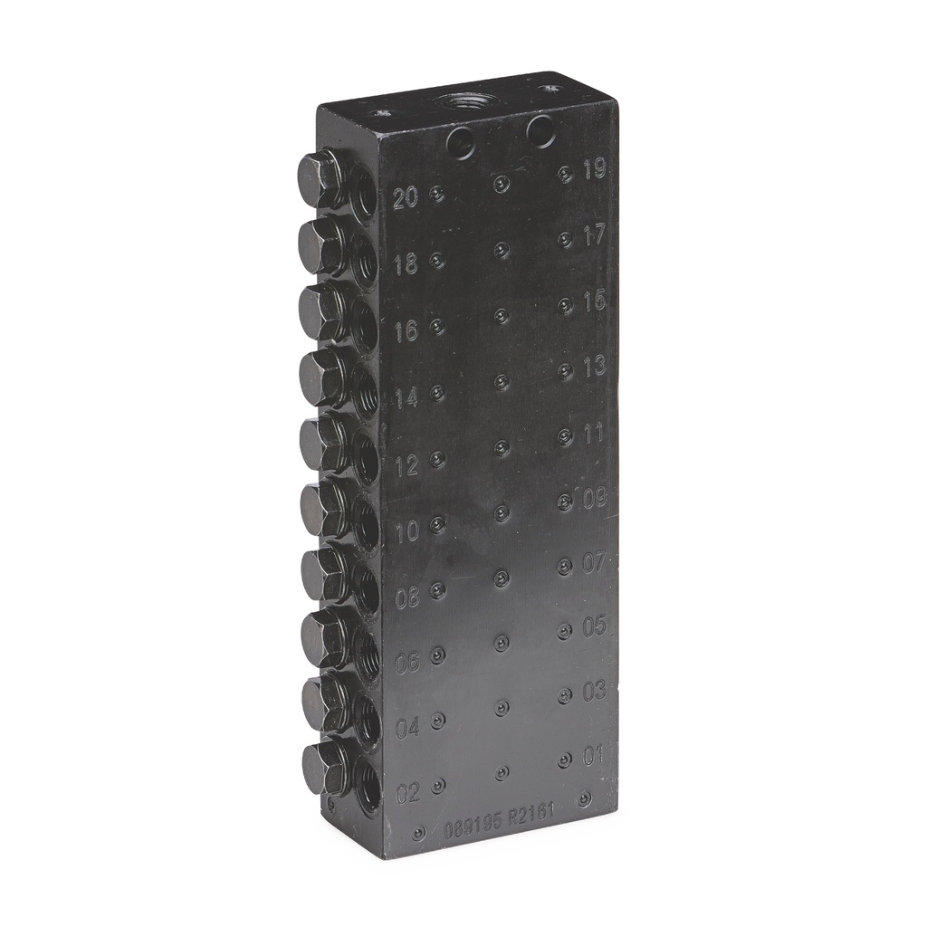 [24Z484] CONECTOR ESTÁNDAR PERSONALIZADO VÁLVULA, 20 SALIDA, ROSCA BSPP, PAQUETE