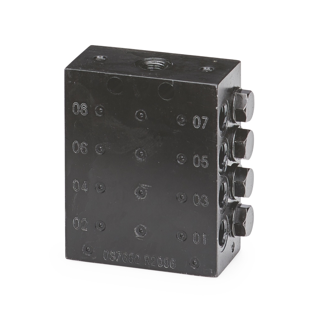 [24Z487] CONECTOR ESTÁNDAR PERSONALIZADO VÁLVULA, 8 SALIDA, ROSCA NPT, PAQUETE