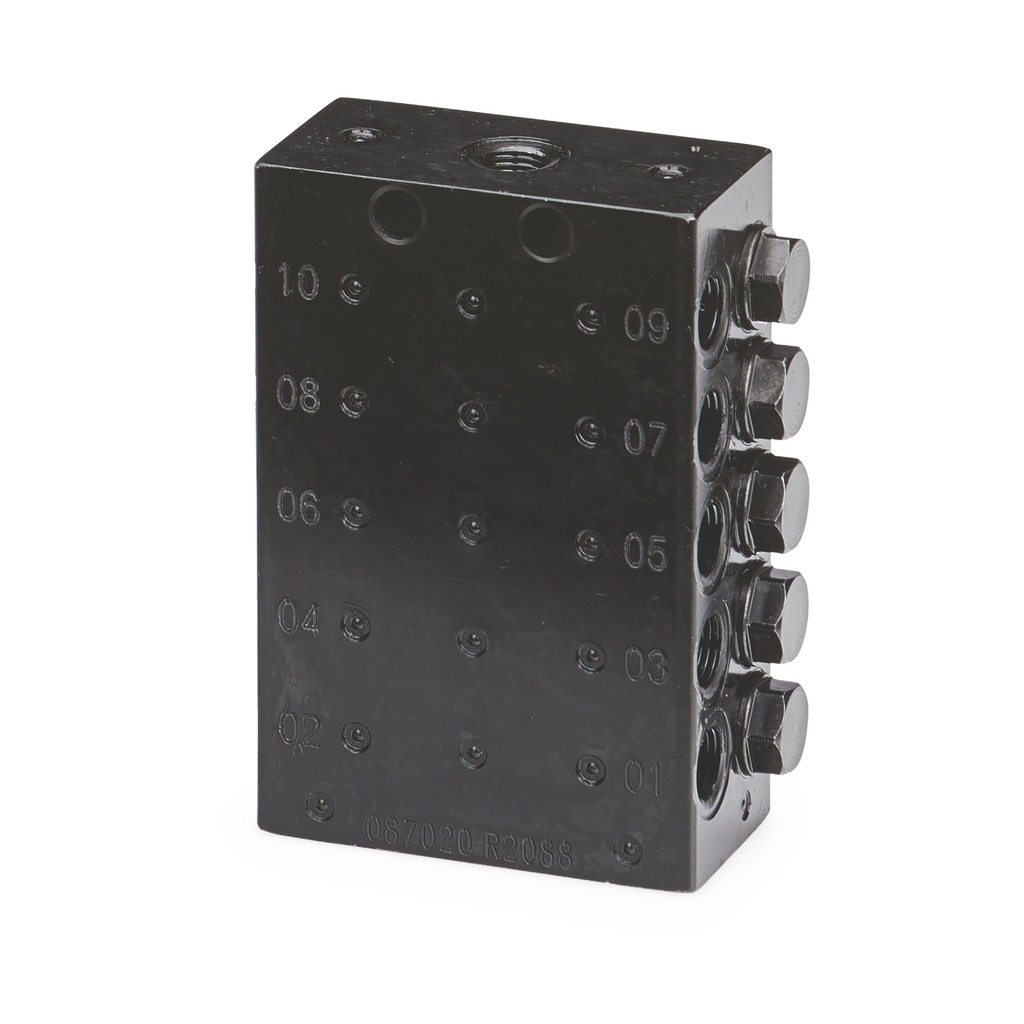 [24Z488] CONECTOR ESTÁNDAR PERSONALIZADO VÁLVULA, 10 SALIDA, ROSCA NPT, PAQUETE