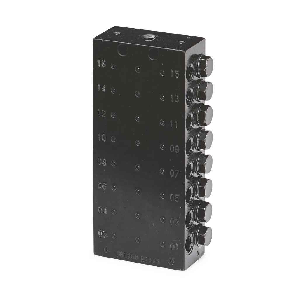 [24Z491] CONECTOR ESTÁNDAR PERSONALIZADO VÁLVULA, 16 SALIDA, ROSCA NPT, PAQUETE