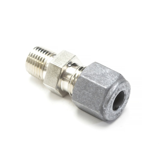 [16V705] RACOR, 1/8 ROSCA NPT X 1/4 TUBO, ACERO INOXIDABLE