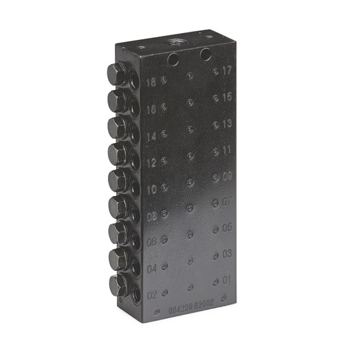 [24Z492] CONECTOR ESTÁNDAR PERSONALIZADO VÁLVULA, 18 SALIDA, ROSCA NPT, PAQUETE